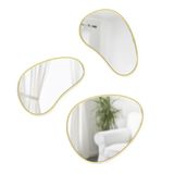 Umbra Hubba Pebble Duvar Montaj Aynaları, 3'lü Set, Pirinç
