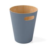 Umbra Woodrow 7,5 Litre Modern Ahşap Çöp Kovası/Geri Dönüşüm Kutusu, Ev veya Ofis İçin Uygun, Çekici Tasarım, Gri Mavi