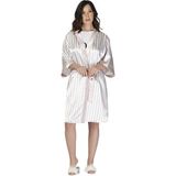 U&me Bride Stripe Saten Sabahlık Pudra - L - XL