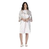 U&ME Bride Stripe Saten Sabahlık PUDRA