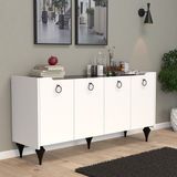 Umg Mobilya Titanyum (Mermer-Beyaz) Modern Konsol, Çok Amaçlı Dolap, Dresuar, Mutfak Dolabı, Kiler Dolabı, Tv Ünitesi - 150 CM - Efes Mermer - Beyaz