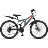 Ümit Bisiklet Ümit Blackrider 2d 26 Jant Disk Fren Çift Amortisörlü Bisiklet 2638 (155 ile 175 cm Arası Boy) - Gri - Kırmızı