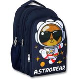 Ümit Çanta 5045 Lacivert Beyaz Üç Gözlü Erkek Çocuk Okul Çantası -Astronot Ayıcık - Beyaz - Lacivert