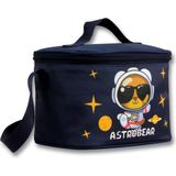 Ümit Çanta 5046 Isı Yalıtımlı Erkek Çocuk (Astronot Ayıcık Baskılı, Lacivert Beyaz Renkli) Beslenme Çantası - Beyaz - Lacivert