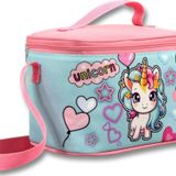 Ümit Çanta 5049 Isı Yalıtımlı Kız Çocuk (Bebek Unicorn Baskılı, Pembe Turkuaz Renkli) Beslenme Çantası