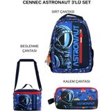 Ümit Çanta Cennec Astronaut Okul Çantası Seti – Sırt Çantası + Termal Beslenme Çantası + Kalem Çantası - Lacivert