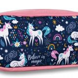 Ümit Çanta Cennec Iki Bölmeli Kız Çocuk Unicorn Kalem Çantası - Pembe-Lacivert