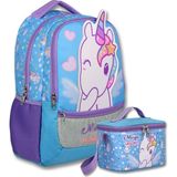 Ümit Çanta Kız Çocuk Magic Unicorn Baskılı Okul Çantası+Beslenme Çantası Seti - SETUMT6015B - Mor - Turkuaz