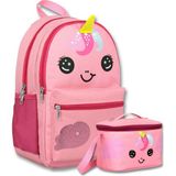 Ümit Çanta Kız Çocuk Sevimli Unicorn Desenli Okul Çantası+Beslenme Çantası Seti - SETUMT6042B - Pembe