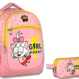 Ümit Çanta Kral Şakir Girl Power Kız Çocuk İlkokul Çantası Ve Kalem Çantası İkili Set