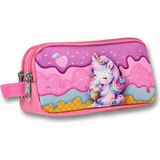 Ümit Çanta Mor Pembe Dondurma Yiyen Unicorn Desenli Kalem Çantası - Kız Çocuk - 5005 - Mor - Pembe