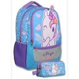 Ümit Çanta (Mor - Turkuaz) Kız Çocuk Magic Unicorn Baskılı Ilkokul Çantası ve Kalemlik Seti - SETUMT6015C