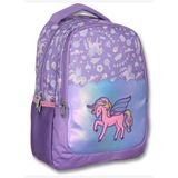 Ümit Çanta Nakışlı Unicorn Kız Çocuk Üç Gözlü Lila Renk Okul Çantası - 5027