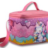 Ümit Çanta Termoslu/Isı Yalıtımlı Beslenme Çantası - 5004 - Dondurma Yiyen Unicorn, Mor Pembe (Kız Çocuk)