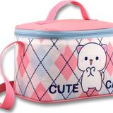Ümit Çanta Termoslu/Isı Yalıtımlı Beslenme Çantası - 5025 - Love Cute Cat, Beyaz Pembe (Kız Çocuk)