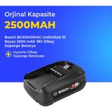Ümit Maker Bosch BCS1041WAC Unlimited 10 Beyaz 2500 Mah 18V Dikey Süpürge Batarya