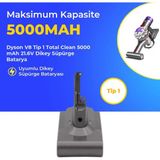 Ümit Maker Dyson V8 Tip 1 Total Clean 5000 Mah 21.6V Dikey Süpürge Batarya