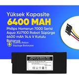 Ümit Maker Philips Homerun 7000 Serisi Aqua XU7100 Robot Süpürge 6400 mAh 14.4 V Kutulu Batarya – Orjinal Uyumlu Uzun Ömürlü, Yüksek Performans Pil