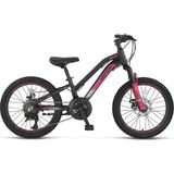 Ümit Motion 20 Jant Disk Fren Vitesli Kız Çocuk Bisikleti 2079 (115 / 135 cm Arası Boy) - Siyah - Pembe