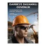 ÜMİTAVM Kırılmaz Camlı Füme İş Gözlüğü | Çapak ve Parlama Korumalı, Ayarlanabilir Şantiye Güvenlik Gözlüğü