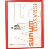 Umix A5 Önden Cepli 20'li Standart Sunum Dosyası Kırmızı U1192P-KI