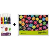 Umix Craft And Arts Suluboya Kalemi 6 Renk + Spiralli Resim Defteri