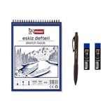 Umix Eskiz Versatil Kalem 1.8 x 0.9 mm Siyah + Mikro A5 50 Yaprak 100 gr Eskiz Defteri+ Mikro Eskiz Kalem Ucu 2b 1.8 mm 2 Adet - 1 Adet