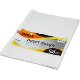 Umix Poşet Dosya 100 Adet Şeffaf Desenli Dayanıklı PP Malzeme ile 1 Paket