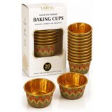 Umiya Altın Desenli 20’li Tek Kullanımlık Muffin Cupcake Kek Kalıbı Fırın Kabı 6x5x4 cm