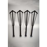 UmkaHome Siyah Metal Firkete Tel Ayak 4 Adet 1 Takım 70 Cm