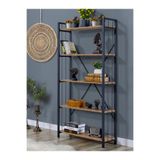 UmkaHome Umka 5 Raflı Telli Kitaplık Modern Kitaplık Atlantik Çam Kitaplık