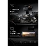 Umo Teknoloji Araç Içi Kamera 4K Hd Görüntü Wifi Gps Adas Özellikli Yapay Zekalı 24 Saat Çalışma Gece Görüşlü G-Sensör Araç Kamerası