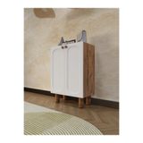 umondesign Boho 4 Raflı 2 Kapaklı Ayakkabılık Çok Amaçlı Dolap Ayaklı Dekoratif Kapak Mutfak Dolabı