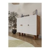umondesign Havana 4 Raflı 3 Kapaklı Ayakkabılık Çok Amaçlı Dolap Ayaklı Dekoratif Kapak Konsol