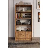 umondesign Teos Kitaplık 5 Raflı Kapaklı Kitaplık Çam
