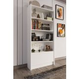 umondesign Teos Kitaplık 5 Raflı Kapaklı Kitaplık