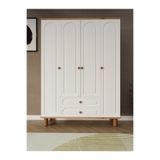 umondesign Umon Design Bohem 4 Kapaklı 2 Çekmeceli Askılı Gardırop Geniş Elbise Dolabı MDF KAPAK