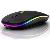 UmoTech Kablosuz Şarjlı Mouse Bluetooth ve 2.4ghz- Rgb Işıklı - Sessiz Tıklama - Siyah
