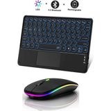 Umotech Rgb Işıklı Kablosuz Bluetooth Klavye Mouse Seti Şarjlı Ultra Slim Tablet Telefon Windows Uyumlu