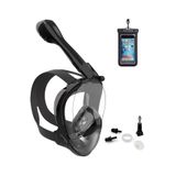 UmoTech Tam Yüz 180° Panoramik Şnorkel Dalış Maskesi –Kamera Montajlı, Buğu Önleyici Fullface Şnorkel (L/XL)