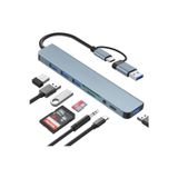 UmoTech Usb Çoklayıcı 8 İn 1 Usb Type-c Hub Adaptör 4 Usb Port Sd/tf Kart Okuyucu 3.5mm Ses Girişi Çoklayıcı