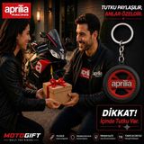 Ümraniye 3D Aprilia Logolu Özel Tasarım Lastik Detaylı Motosiklet Anahtarlığı