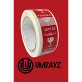 Umrayz Dikkat Kırılır Etiketli Bant 45 mm x 100 m Hotmelt Koli Bandı (1 Adet)
