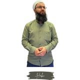 Umre Market Tam Düğme Keten Saffan Gömlek - Haki