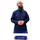 Umre Market Tam Düğme Keten Saffan Gömlek - Lacivert