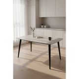 UMS MOBİLYA 80 x 140 Zen Yemek Masası–Mutfak Masası-Salon Masası-Ahşap Ayaklı Mercan Desen (Tek Masa)