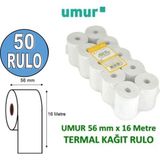 Umur 56X16 Yazar Kasa Pos Rulosu ( 5 Paket - 50 Adet)