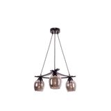 Umur Aydınlatma Inka 3'lü Siyah Lins Füme Camlı Sarkıt Avize