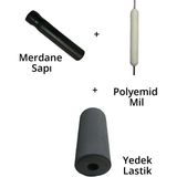 Umur Tutkal Sürme Merdanesi Lastiği ve Sapı + Polyemid Mil