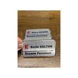 umurcraft Yaka Kartı İsimlik Metal 3 Adet İğneli Logo Baskılı Premium Dikdörtgen (Gümüş)